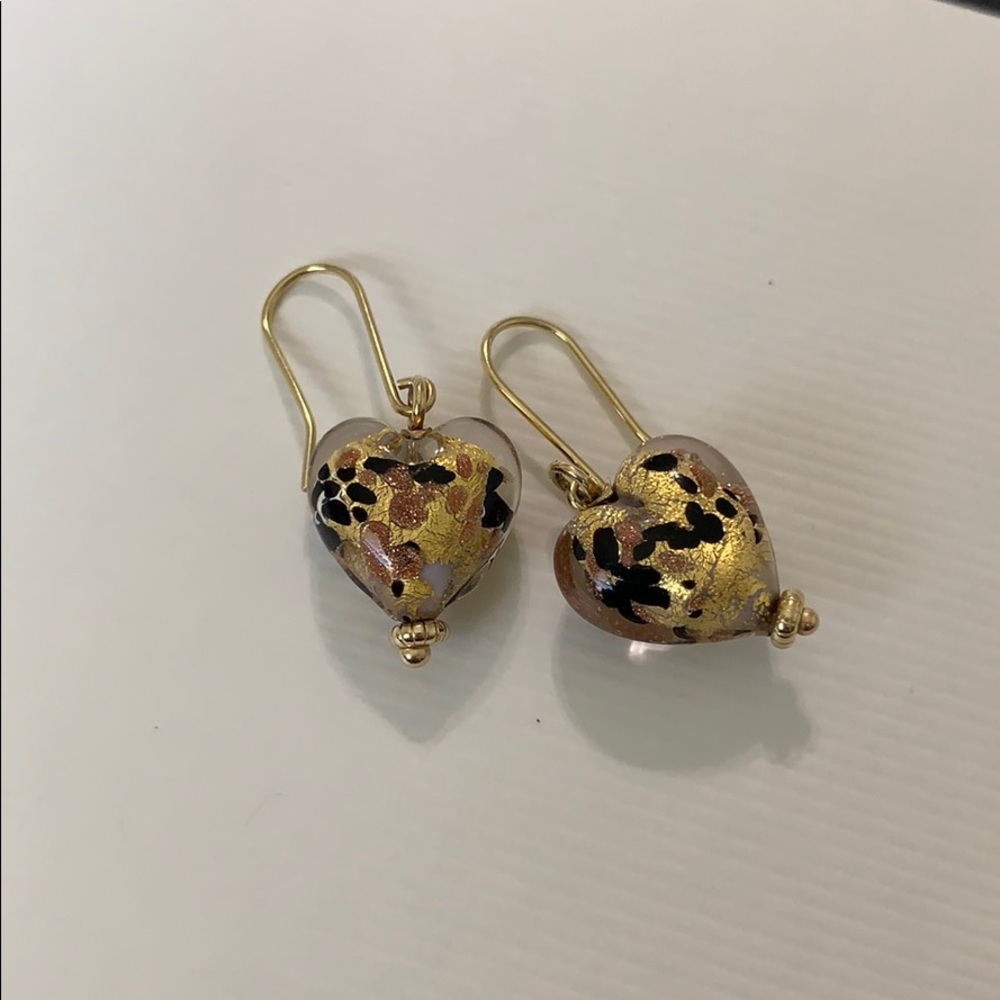 Gold Venetian Glass Earrings